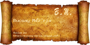 Bucsay Mária névjegykártya