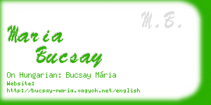 maria bucsay business card