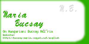 maria bucsay business card